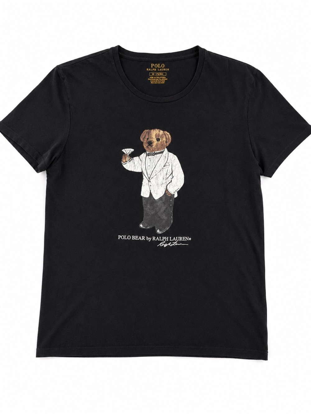 Polo Ralph Lauren Polo Bear Martini Graphic T-Shirt Black Size Medium